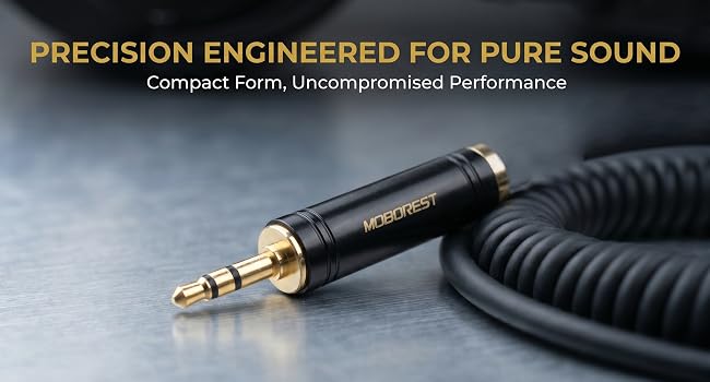 3.5mm to 1/4 Adapter, Pure Copper 1/8 Inch Male to 1/4 Inch (6.35mm) Jack Female Stereo Adapter