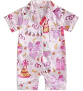 Kuriozud Baby Girl Boy Fall Button Down Silk Satin Pajamas Romper One-Piece Jumpsuit Pumpkin Nigh...