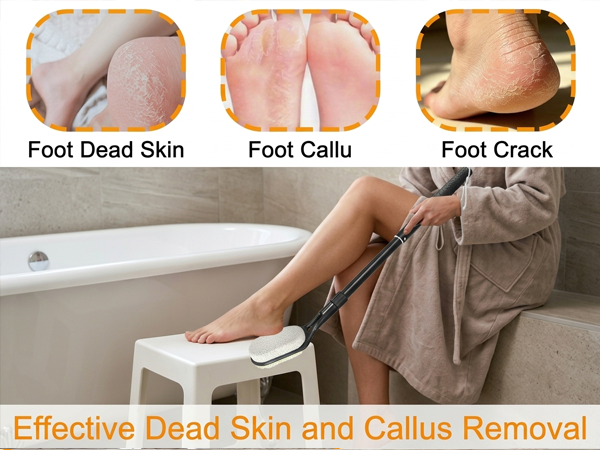 Gently and effectively removes dead, callused skin, leaving your feet soft and smooth.