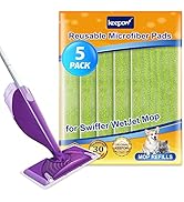 KEEPOW Reusable Wet Jet Pads Compatible with Swiffer Wet Jet Mop, Microfiber Mop Refill for Wet M...