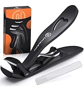 Toenail Clippers for Thick Nails - Angled Head, Wide Jaw, INXEN Ergonomic Long Handle Toe Nail Cl...