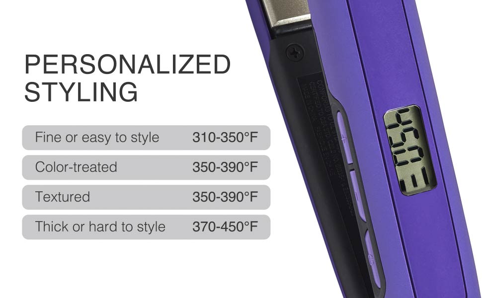 Guide for temperature settings by hair type