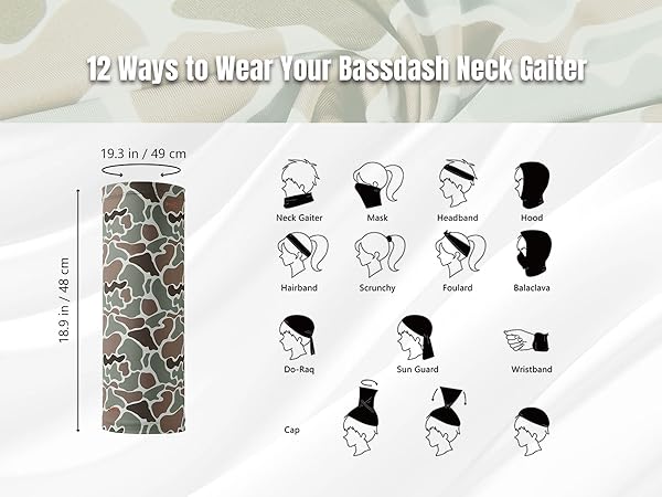 Mens neck gaiter sun protection