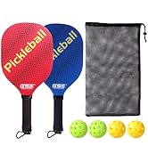 GSE Pickleball Paddles Set with Lightweight Pickleball Rackets & Indoor/Outdoor Pickle-Balls & Me...
