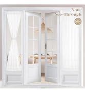 HOMEIDEAS Non-See-Through Sidelight Curtains for Front Door, Privacy Semi Sheer Door Window Curta...