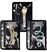 LingLingo Travel Jewelry Organizer Case,Small Jewelry Bags Jewelry Storage Book Ring Binder with ...