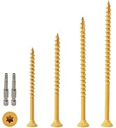 LIONMAX Wood Screws Kits 210PCS, 4Size Deck Screws Assortment 2-1/2", 3", 3-1/2", 4", Star Drive ...