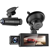 BY-J M6 Dash Cam Front Rear and Inside, 3 Channel with 3.16" IPS IR Night Vision 1080P Car Dashbo...