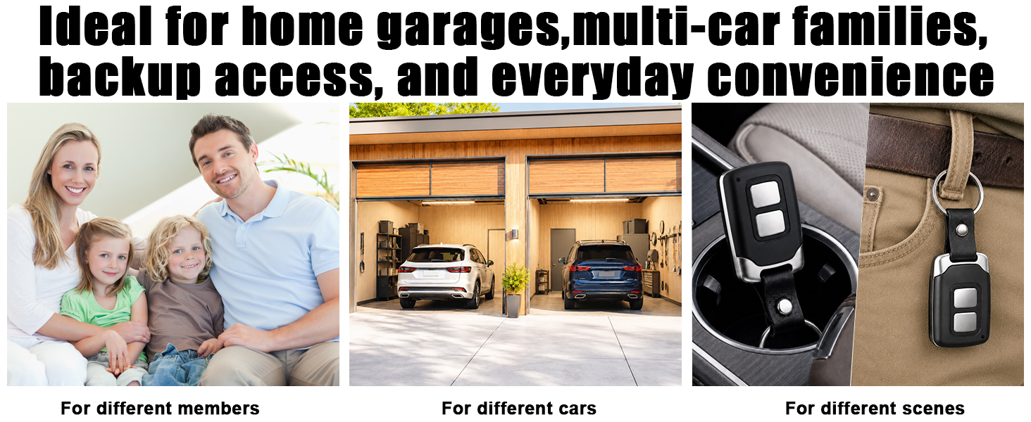 Ideal for home garages,multi-car families, backun access.and evervdav convenience