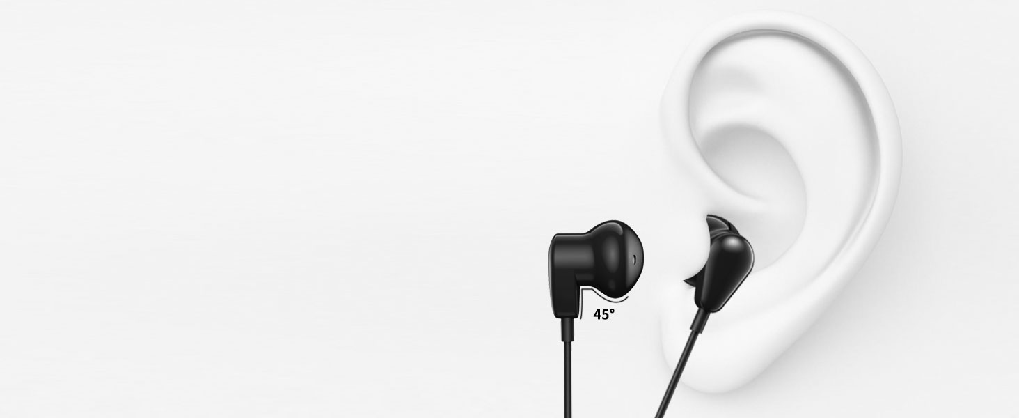 3.5mm Earbuds Hi-Fi Stereo Headphone Bass Wired Earphones with Mic Volume Control