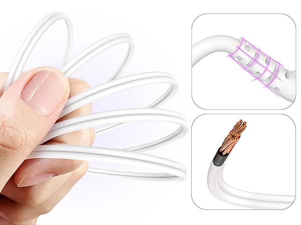 Built with premium copper wiring and reinforced cable joint to withstand over 10,000 bends.