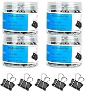 Ufmarine 240 Pcs Mini Binder Clips, Small Binder Clips, 15mm Black Clips for Office