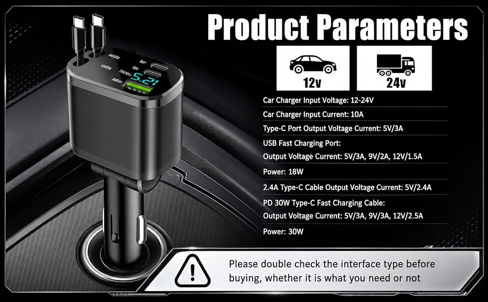 UNIVERSAL USBS & USB C CARS CHARGERS COMPATIBLE WITH ANDROID AND IPHONE