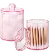 Tbestmax 2 Pack Qtip Holder Bathroom Jars Canisters for Cotton Ball Swab Pad Storage Dispenzer, P...
