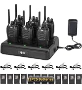 TID Walkie Talkies Long Range Two Way Radio with 6-Way Charger(12PCS Batt.)