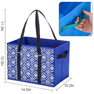 Reusable Grocery Bags Large Shopping Bags Tote Foldable Washable Storage Bins with handle