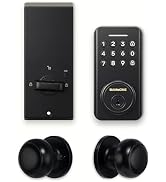 BAMoONE Keypad Deadbolt & Door Knob, Bluetooth App, Backup Key, Matte Black | Includes non-lockin...