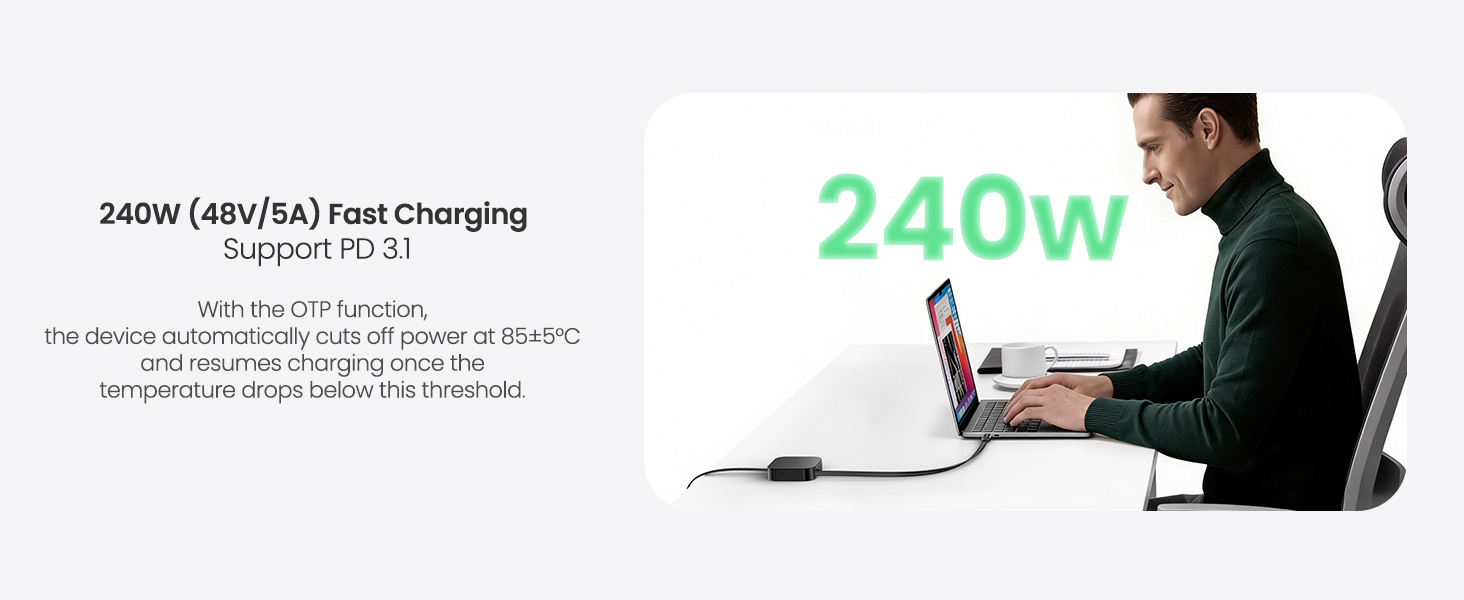 240W USB C to USB C Retractable Cable