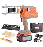 HZLZRZ Electric battery lug crimping tool, 12 Ton battery cable crimper with Smart Chip Protectio...