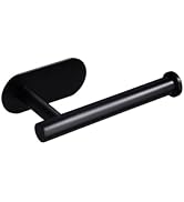 YUET Toilet Roll Holder Self Adhesive Black Paper Holders Tissue Stand Hanger Bathroom SUS-304 St...