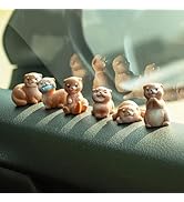 Rislobx 6PCS Otter Car Dashboard Decor, Sea Otter Car Dashboard Decorations, Cute Car Ornament Re...
