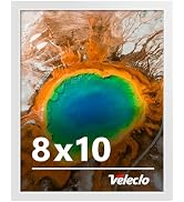 Veleclo 8x10 Picture Frame for Wall Display, 8x10 White Picture Frame with Shatter Resistant Plex...