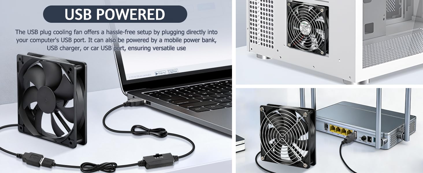 usb powered laptop cabinet router modem ac case cooling exhaust dual axial radiator air cooler game