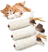 Agape Wool Cat Toys with Catnip & Silvervine Gall Fruit, Soft Plush Toys | 3-Pack Interactive Che...