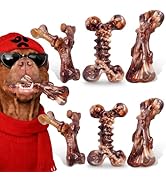 Kseroo 6-Pack Heavy Duty Nylon Dog Chew Toys for Medium Large Dogs, Bacon Flavor, Pure Nylon for ...
