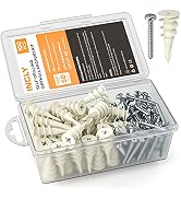 INCLY 100 PCS #8 Drywall Anchors Kit Self Drilling,50 Plastic Dry Wall Anchors and 50 Philips Scr...