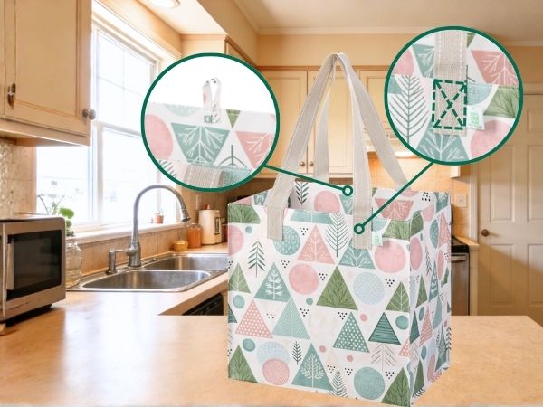 VENO women tote bag reusable grocery shopping bags heavy duty waterproof foldable large