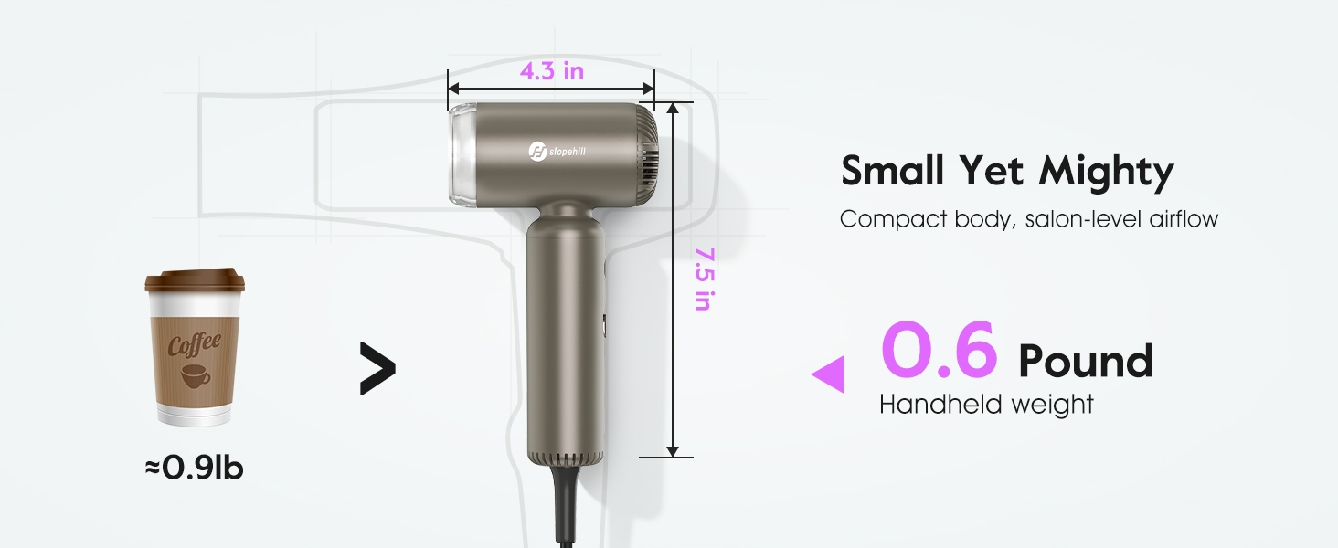 Mini lightweight hair dryer