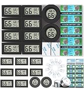 10-Pack Mini Digital Thermometer Hygrometer, Indoor Room Round Temperature Humidity Meter Gauge m...