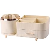 Zufudo Makeup Organizer Countertop with Drawers 360 Rotating Makeup Brush Holder Large Capacity S...