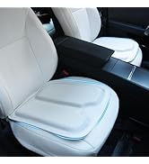 TOPABYTE Car Seat Cushion White Premium Memory Foam Driver Seat Cushion to Improve Driving View N...