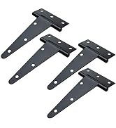 TamBee T-Strap Barn Door Hinges Shed Door Heavy Duty Hinges Gate Strap Hinges Black Wrought Hardw...