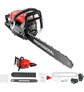 58cc Gas Chainsaw, 20 Inch Gas Powered Chainsaws with Tool Bag, 3.6HP 2-Cycle Handheld Cordless P...