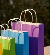SUNCOLOR 24 Pack Rainbow Gift Bags with Handles – 8x4.5x10 Medium Bags for Shopping, Retail, DIY,...
