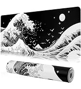 EWOOCUE Gaming Laptop Mouse Pad,Sea Wave Big Mice Pads PC Keyboard Waterproof and Non-Slip 31.5 x...