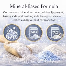 Mineral based laundry booster formula with epsom salt baking soda and washing soda