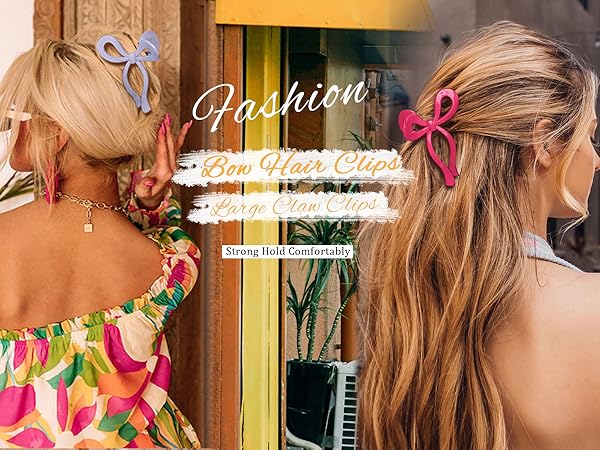 Bow Claw Clip Large Hair Clips Strong Hold Bow Hair Clip Nonslip Hair Bows for Women Hair Barrettes