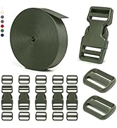 BEYOURD 1 inch Buckles and Strap Set: 10 Yards Polyester Webbing Strapping, 6 Pack Dual Adjustabl...