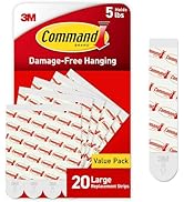 Command Large Refill Adhesive Strips, Damage Free Hanging Wall Adhesive Strips for Large Indoor W...
