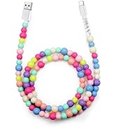 Aolcev USB C Cable 66W Fast USB A to USB C Charging Cord 3.3FT Cute Beaded USB Type C Charger Cor...