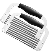 Crinkle Cutter Stainless Steel Potato Slicer Heavy Duty Wavy Crinkle Cutting Chopping Tools with ...