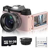 Acuvar 4K 56MP Digital Camera for Photography, Vlogging Camera for YouTube with 3.0’’ 180° Flip S...
