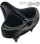 Bikeroo Wide Cruiser Saddle - Comfort Seat Fits Indoor & Outdoor Bicycles - Steel Spring & Elasto...