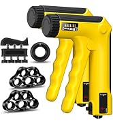 Hand Grip Strength Trainer Kit - Hand Gripper Strengthener 6 Pack with 2 Adjustable Resistance wi...