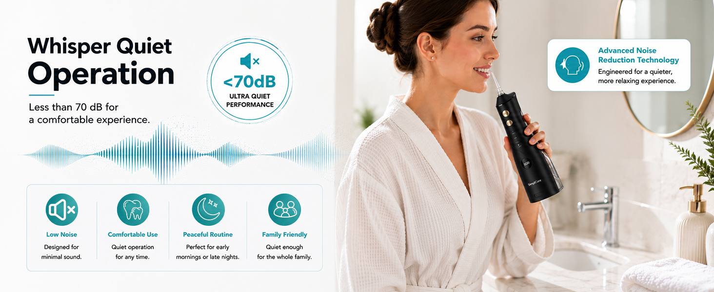 SimpliCare F5052 cordless water flosser for daily oral care and deep cleaning
