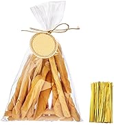 Yotelab Cellophane Bags, 6" x12" Clear Cellophane Treat Bags With Twist Ties, Cello Bags 100 PCS